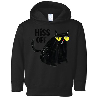 Black Cat Hiss Off Meow Cat Gifts Toddler Hoodie