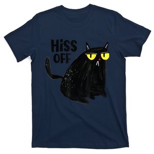 Black Cat Hiss Off Meow Cat Gifts T-Shirt