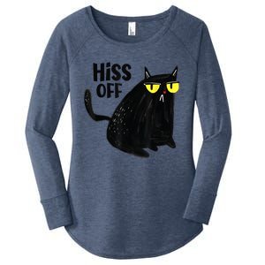 Black Cat Hiss Off Meow Cat Gifts Women's Perfect Tri Tunic Long Sleeve Shirt