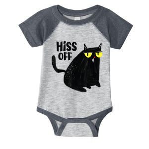 Black Cat Hiss Off Meow Cat Gifts Infant Baby Jersey Bodysuit