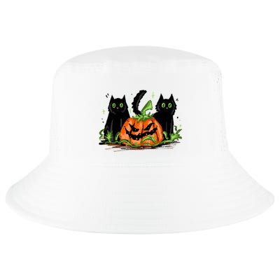 Black Cat Halloween Cute Pumpkin Cool Comfort Performance Bucket Hat