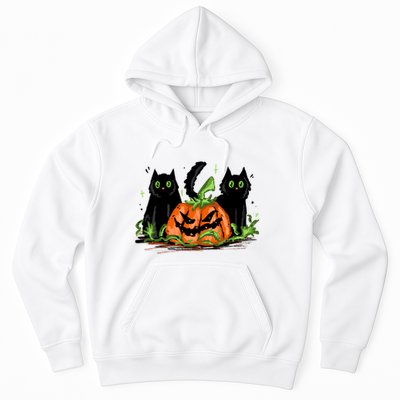 Black Cat Halloween Cute Pumpkin Hoodie