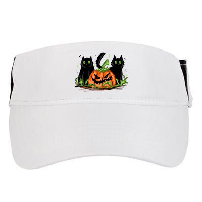 Black Cat Halloween Cute Pumpkin Adult Drive Performance Visor