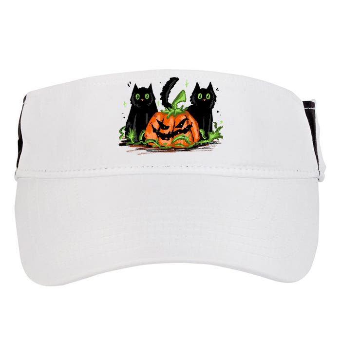 Black Cat Halloween Cute Pumpkin Adult Drive Performance Visor