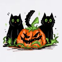 Black Cat Halloween Cute Pumpkin Mug