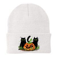 Black Cat Halloween Cute Pumpkin Knit Cap Winter Beanie