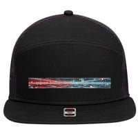 Binary Code Hidden Message 7 Panel Mesh Trucker Snapback Hat