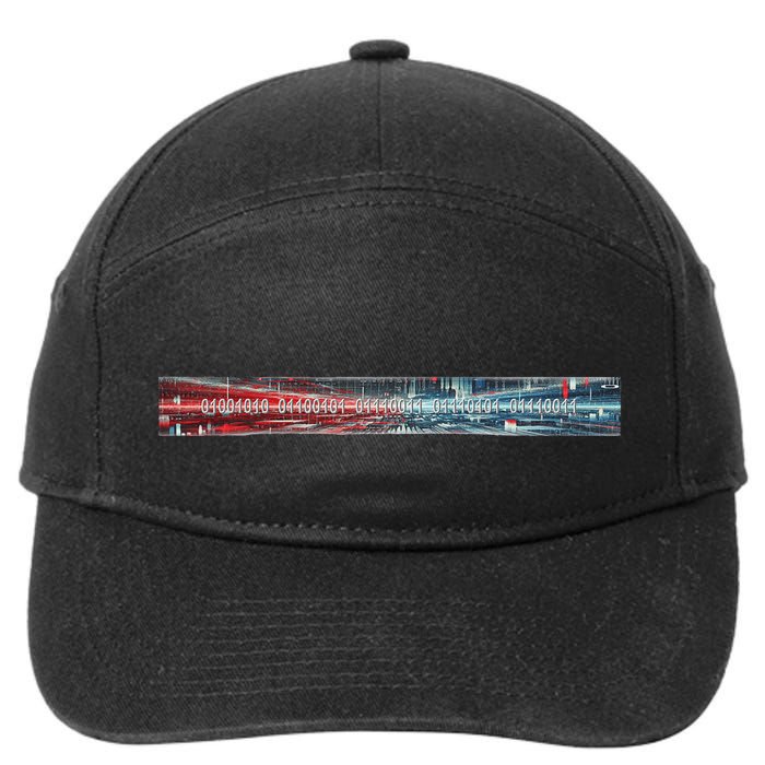 Binary Code Hidden Message 7-Panel Snapback Hat