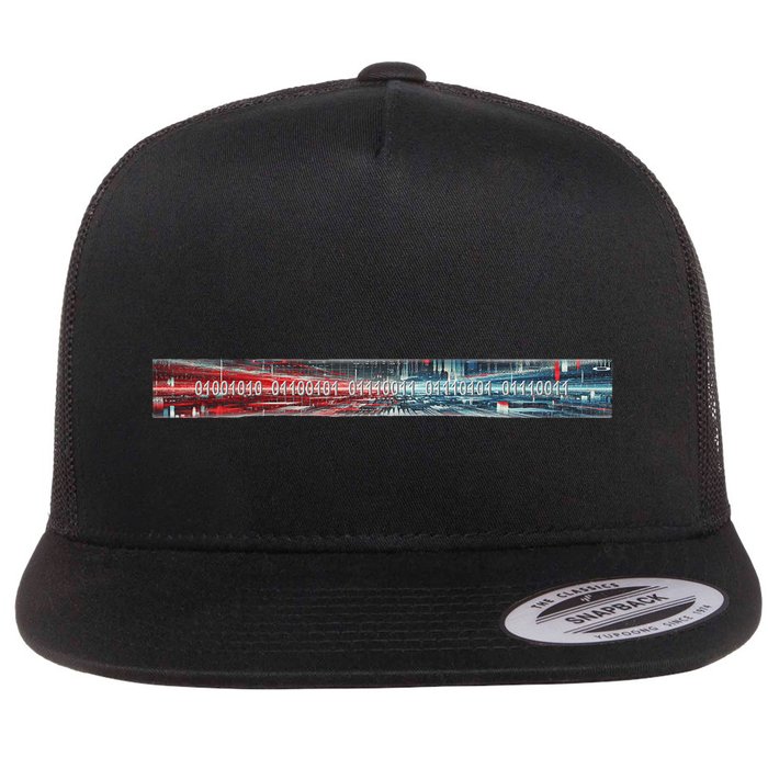 Binary Code Hidden Message Flat Bill Trucker Hat