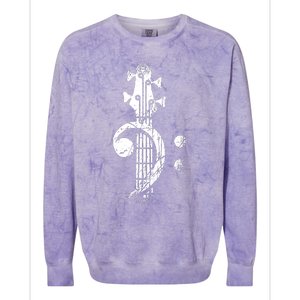 Bass Cleff Headstock Bass Guitar Colorblast Crewneck Sweatshirt