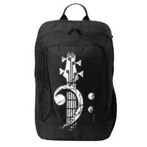 Bass Cleff Headstock Bass Guitar City Backpack