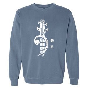 Bass Cleff Headstock Bass Guitar Garment-Dyed Sweatshirt