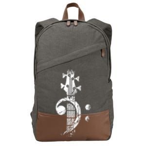 Bass Cleff Headstock Bass Guitar Cotton Canvas Backpack