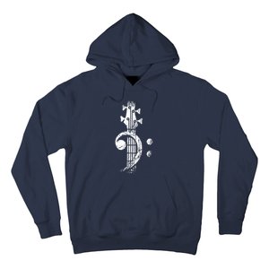 Bass Cleff Headstock Bass Guitar Hoodie