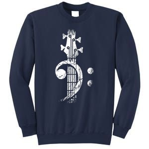 Bass Cleff Headstock Bass Guitar Sweatshirt