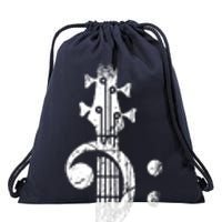 Bass Cleff Headstock Bass Guitar Drawstring Bag