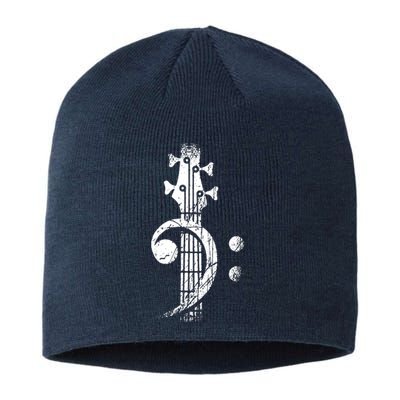 Bass Cleff Headstock Bass Guitar Sustainable Beanie