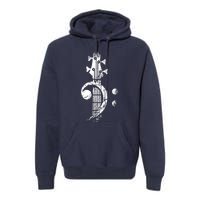 Bass Cleff Headstock Bass Guitar Premium Hoodie