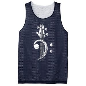 Bass Cleff Headstock Bass Guitar Mesh Reversible Basketball Jersey Tank