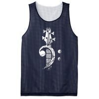 Bass Cleff Headstock Bass Guitar Mesh Reversible Basketball Jersey Tank