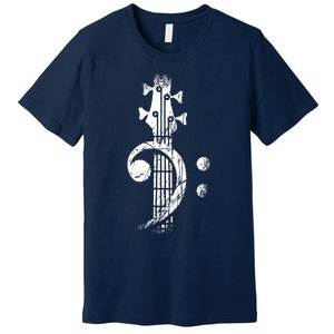 Bass Cleff Headstock Bass Guitar Premium T-Shirt