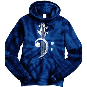 Bass Cleff Headstock Bass Guitar Tie Dye Hoodie