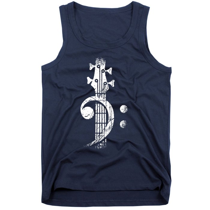 Bass Cleff Headstock Bass Guitar Tank Top