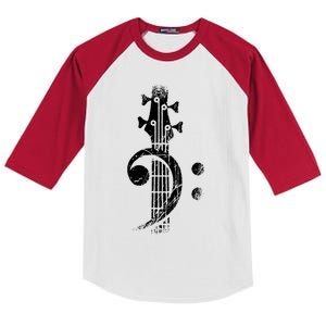 Bass Cleff Headstock Bass Guitar Kids Colorblock Raglan Jersey