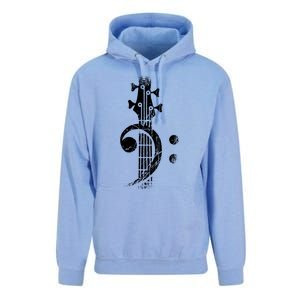 Bass Cleff Headstock Bass Guitar Unisex Surf Hoodie