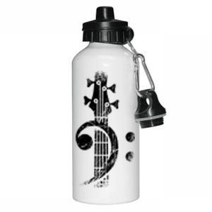 Bass Cleff Headstock Bass Guitar Aluminum Water Bottle