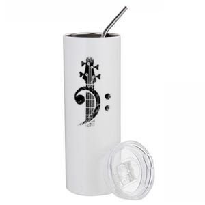 Bass Cleff Headstock Bass Guitar Stainless Steel Tumbler