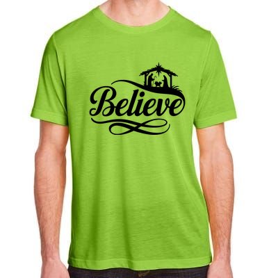 Believe Christmas Holiday Jesus Faith Xmas Holiday Adult ChromaSoft Performance T-Shirt