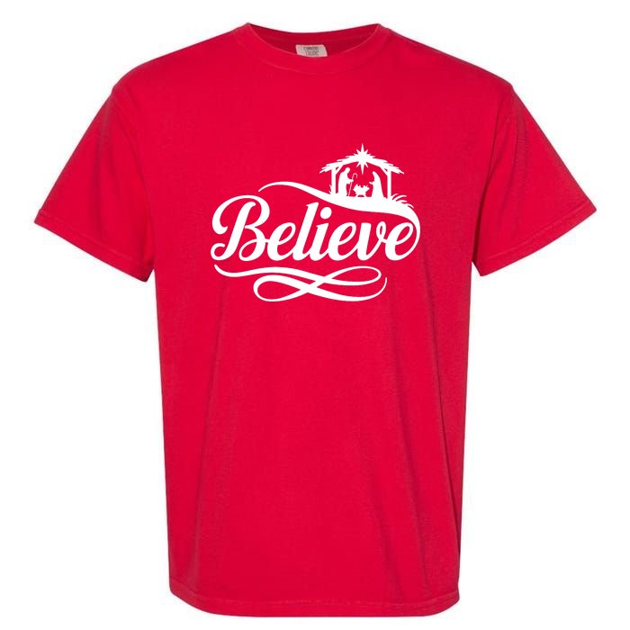 Believe Christmas Holiday Jesus Faith Xmas Holiday Garment-Dyed Heavyweight T-Shirt