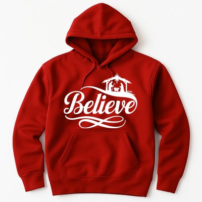 Believe Christmas Holiday Jesus Faith Xmas Holiday Hoodie