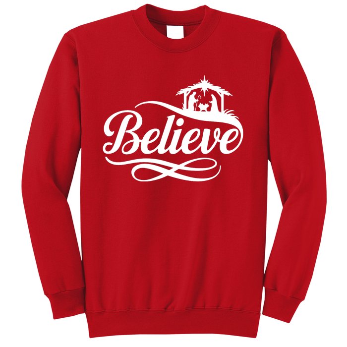 Believe Christmas Holiday Jesus Faith Xmas Holiday Sweatshirt