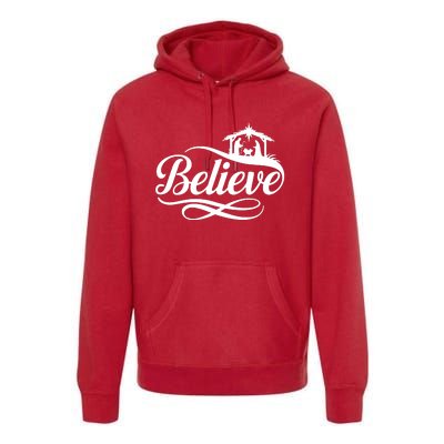 Believe Christmas Holiday Jesus Faith Xmas Holiday Premium Hoodie