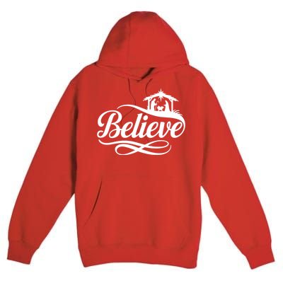 Believe Christmas Holiday Jesus Faith Xmas Holiday Premium Pullover Hoodie