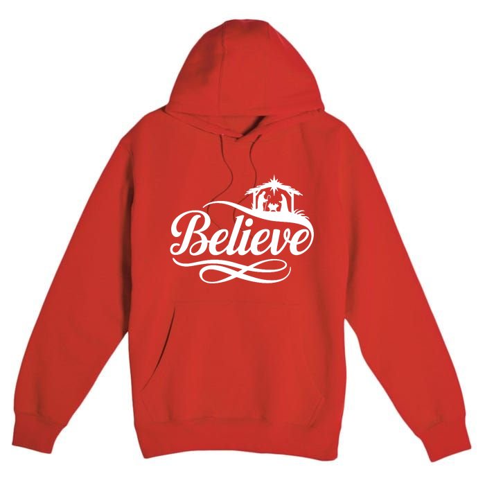 Believe Christmas Holiday Jesus Faith Xmas Holiday Premium Pullover Hoodie