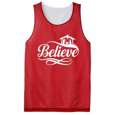 Believe Christmas Holiday Jesus Faith Xmas Holiday Mesh Reversible Basketball Jersey Tank