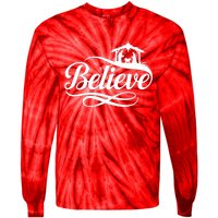 Believe Christmas Holiday Jesus Faith Xmas Holiday Tie-Dye Long Sleeve Shirt