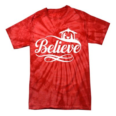 Believe Christmas Holiday Jesus Faith Xmas Holiday Tie-Dye T-Shirt