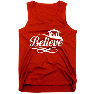 Believe Christmas Holiday Jesus Faith Xmas Holiday Tank Top