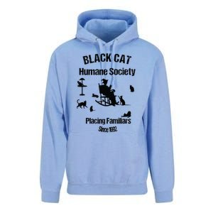 Black Cat Humane Society Funny Witch Halloween Unisex Surf Hoodie