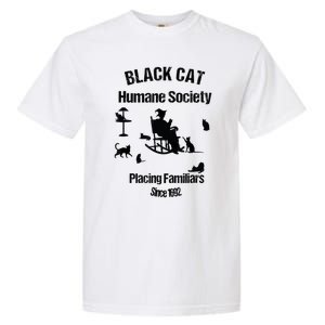 Black Cat Humane Society Funny Witch Halloween Garment-Dyed Heavyweight T-Shirt