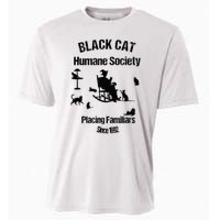 Black Cat Humane Society Funny Witch Halloween Cooling Performance Crew T-Shirt