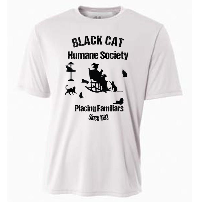 Black Cat Humane Society Funny Witch Halloween Cooling Performance Crew T-Shirt