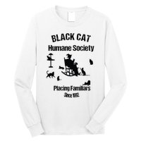 Black Cat Humane Society Funny Witch Halloween Long Sleeve Shirt