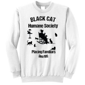 Black Cat Humane Society Funny Witch Halloween Sweatshirt