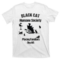 Black Cat Humane Society Funny Witch Halloween T-Shirt