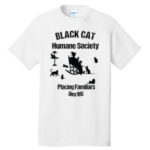 Black Cat Humane Society Funny Witch Halloween Tall T-Shirt